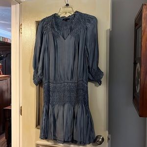 Blue Frye dropped waist dress Size L 3/4 sleeves